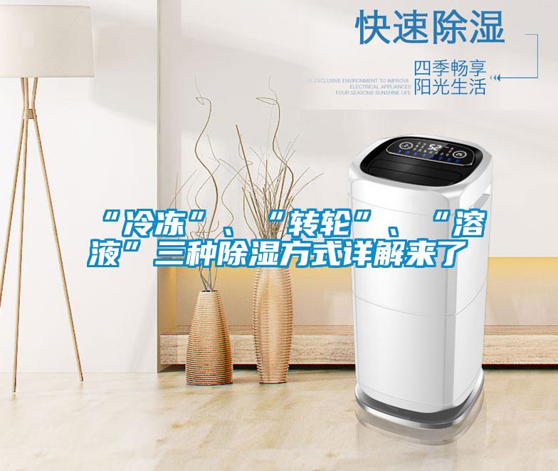 “冷冻”、“转轮”、“溶液”三种除湿方式详解来了
