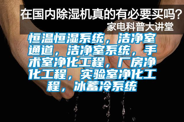 恒温恒湿系统，洁净室通道，洁净室系统，手术室净化工程，厂房净化工程，实验室净化工程，冰蓄冷系统