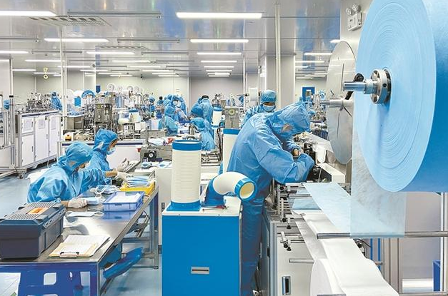 口罩生产车间降温水蜜桃入口网页污